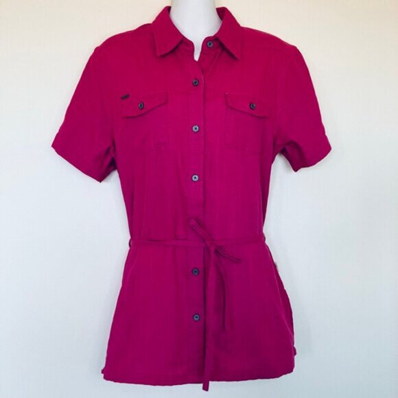 McKinley Doria Short Sleeve Shirt Top Sun Protect Dry Climate Travel Hiking - Picture 2 of 9